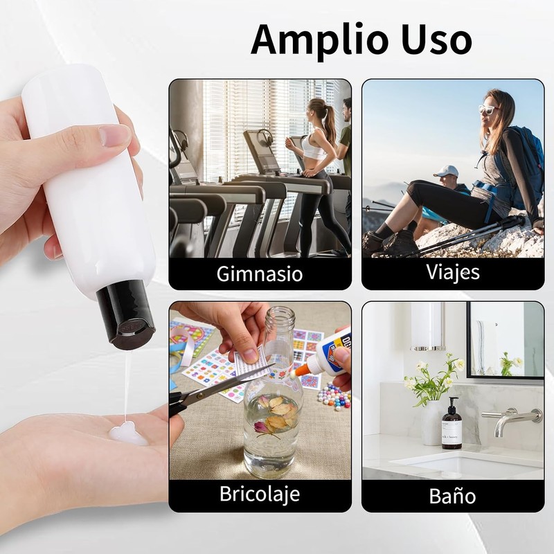 Janety 6 Piezas Botellas de Viaje Reutilizables 100 ml, Set