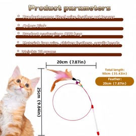 qixiang C-at W-and Toy,3 Pcs C-at W-and,Interactive Cat Catcher and Exerciser Wand for Cats and Kitten Playing,C-at Toy W-and with Bell for Indoor Cat
