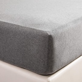 PURE ERA Jersey Knit Cotton Fitted Bottom Sheet ONLY (No Flat Sheet or Pillow Cases) Deep Pocket Up to 15" to 20" Ultra Soft Comfy Breathable Dark Grey King