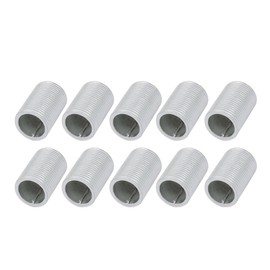 uxcell Lamp Pipe Nipple, M14 Thread 20mm Length Hollow Lamps Repair Part Hardware for Lamp Lights, Zinc Alloy Silver Tone, Pack of 10