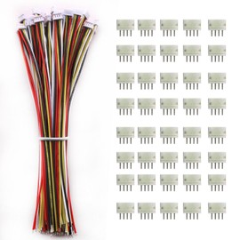 VISSQH 40 Pairs of JST Connectors, with 150 mm 28AWG Cable JST 1.5 ZH 4 Pin Male & Female Connector, Mini Micro JST Cable Socket & Female