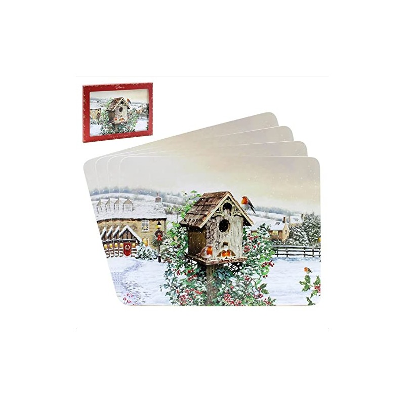 The Leonardo Collection LP52612 Christmas Robins Table Place Mats (Set