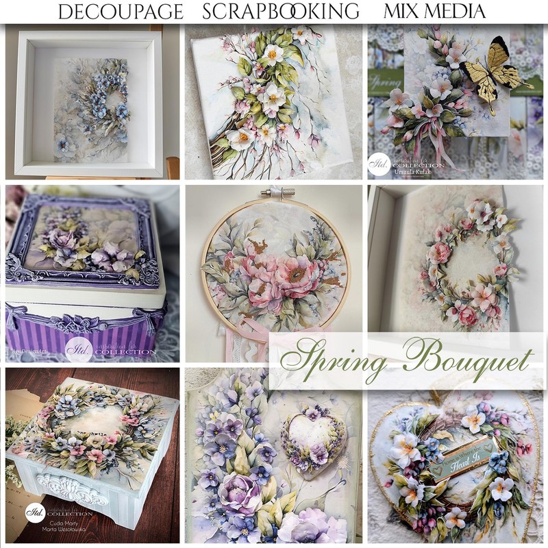 ITD Collection Spring Bouquet Rice Paper RP070 21 x 30