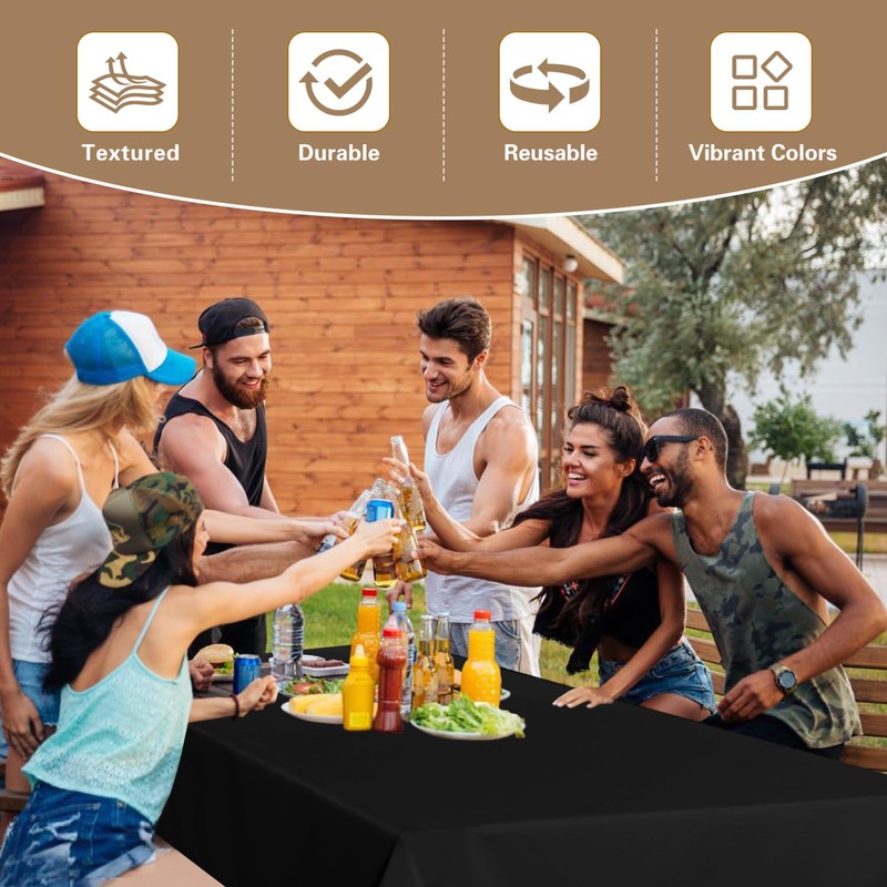 sancua Square Tablecloth 1 PCS 85x85 Black