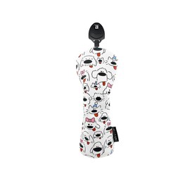 HELLO NRC Golf Headcover Set 3-Piece Utility Driver Fairway Wood Club Head Cover Golf Cover Cute Print Dog Headcover DR/FW/UT 460cc Waterproof Dustproof PU Leather Adjustable Label Most Golf Clubs