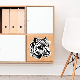 Large 210mm 'Snow Leopard' Permanent Sticker Decal for Cars/Windows/Bins/Walls etc (DW00111582)