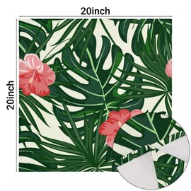 QsirBC Tropical Leaves Cloth Napkins Set of 6 Reusable Washable Dinner Napkins 20x20 Square Decorative Napkins Soft for Kitchen Hotel Restaurant Banquet Wedding Party, N0418