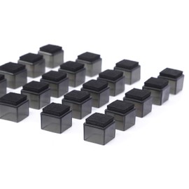 Chair Leg Caps with Felt Pads Bottom Furnigear Silicone Chair Leg Floor Protectors Square Hardwood Floor Protectors (1", Black-20 Pack)