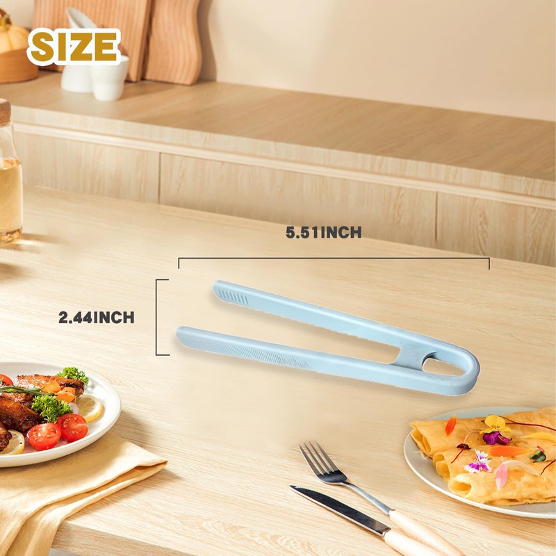 TAYCZGQL 6 Pcs Small Silicone Tongs with Non Slip Heat