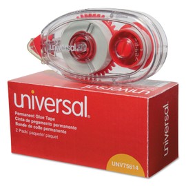 Universal 75614 Glue Tape, Permanent, 1/3-Inch x 393-Inch, 2/PK