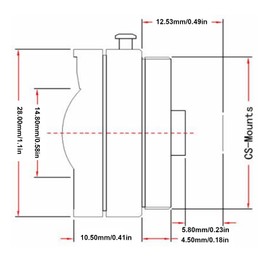 Grcfumo Fisheye Lens, Wide Angle Security Camera Lens, Single Prime CS Mount Lens for Providing Clear Images
