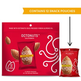 Octonuts Olive Oil & Lemon Almonds – 12 Individually Wrapped Snack Packs (1oz Each), Healthy Snacks for Adults and Kids, Non-GMO, Keto and Gluten-Free, Roasted in Cold Pressed Olive Oil