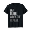 Eat Sleep Wrestle Repeat Funny Wrestler Wrestling Lover T-Shirt