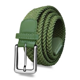 AXKAL Golf Belt Men's Elastic Braided Belt Unisex Men Women Value Pack Men's Elastic Stretch Woven Belt, Green, 49 Inches (125 cm) Fits Waist 42-46 Inches, Green