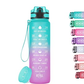 PUPZY Leakproof Free Drinking Water Bottle with Motivational Time Marker BPA Free for Fitness, Gym and Outdoor Sports
