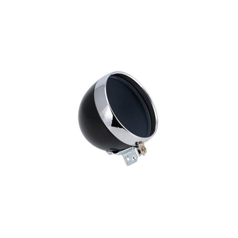 Simson S Headlight Housing Metal Black with Lamp Holder Chrome