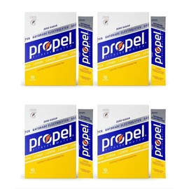 Propel Zero Sugar Electrolyte Powder Packets, 10 count pack of 4 (20 Count, Lemon)