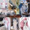 HINATAA Shark Blanket with Hood, Onesie Shark Blanket, Sleeping Bag,