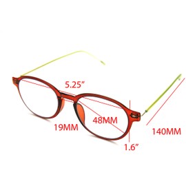 ColorViper Flexible Memory Frame reader Unisex lightweight Reading Glasses (Round transparent shiny brown, 2.50)