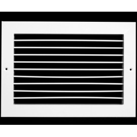 12"w X 8"h Aluminum Adjustable Return/Supply HVAC Air Grille - Full Control Horizontal Airflow Direction - Vent Cover - Wide Front End Overlap - Single Deflection [Outer Dimensions: 13.85"w X 9.85"h]