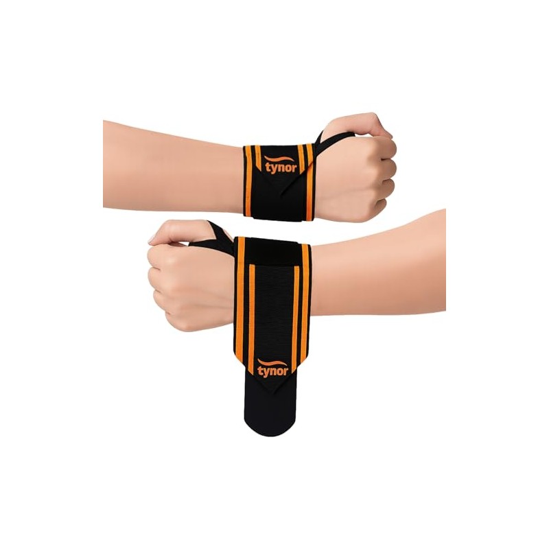 TYNOR Wrist Wraps for Weightlifting with Heavy Duty Thumb Loop