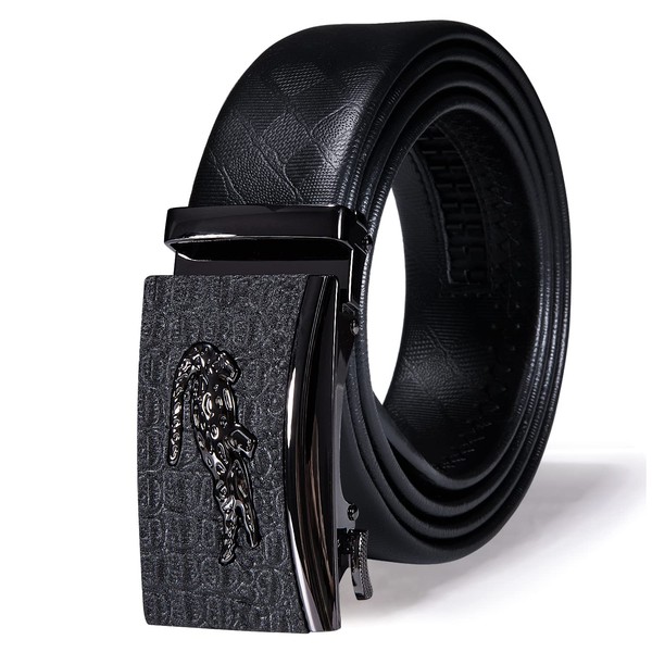 Dubulle Belt for Men Ratchet Buckle Automatic Designer Leather Belt