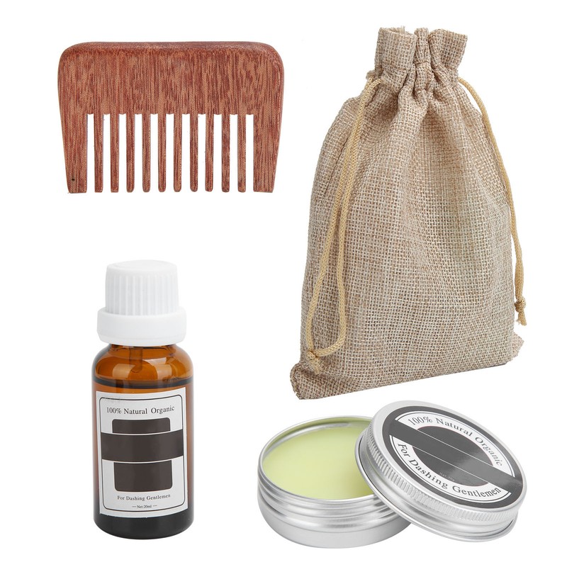LANTHOME Men Beard Grooming Kit Mustache Beard Nourishing Styling Oil