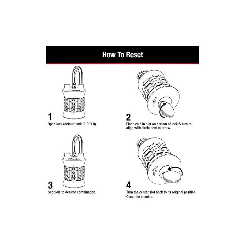 Master Lock Locker Lock Set Your Own Combination Padlock, 3