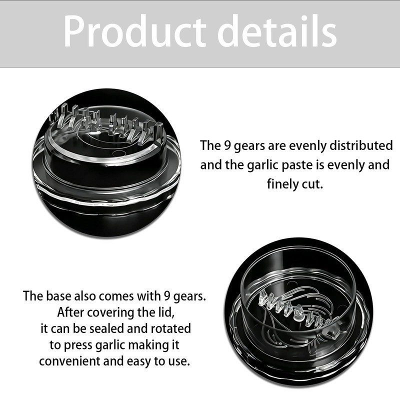 4 PCS Rotary Garlic Crusher 18 Gear Teeth Garlic Press