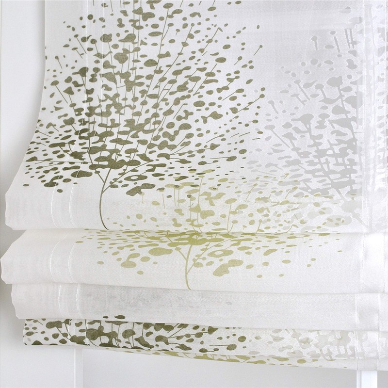 Kutti Bellinda Roman Blind with Eyelets White Taupe / Green