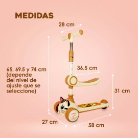 Scooter Patin Del Diablo 3 En 1 Musical Luces Para Niños Hbc