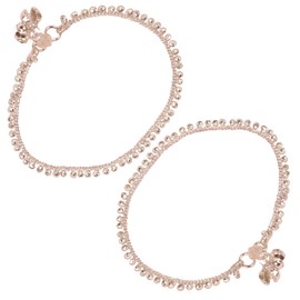 Touchstone Indian Bollywood Handcrafted Pretty Stylish Designer Jewelry Payal Paazeb Anklets In Silver Tone For Women