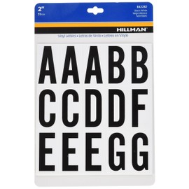 Hillman 842282 Pack Adhesive Letters, 2-Inch, Black/White