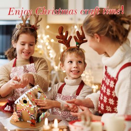 6 Sets Mini Christmas Gingerbread House Kit - Make-a-Gingerbread House Craft for Kids - Boy Girl Christmas Party Game - Classic Style