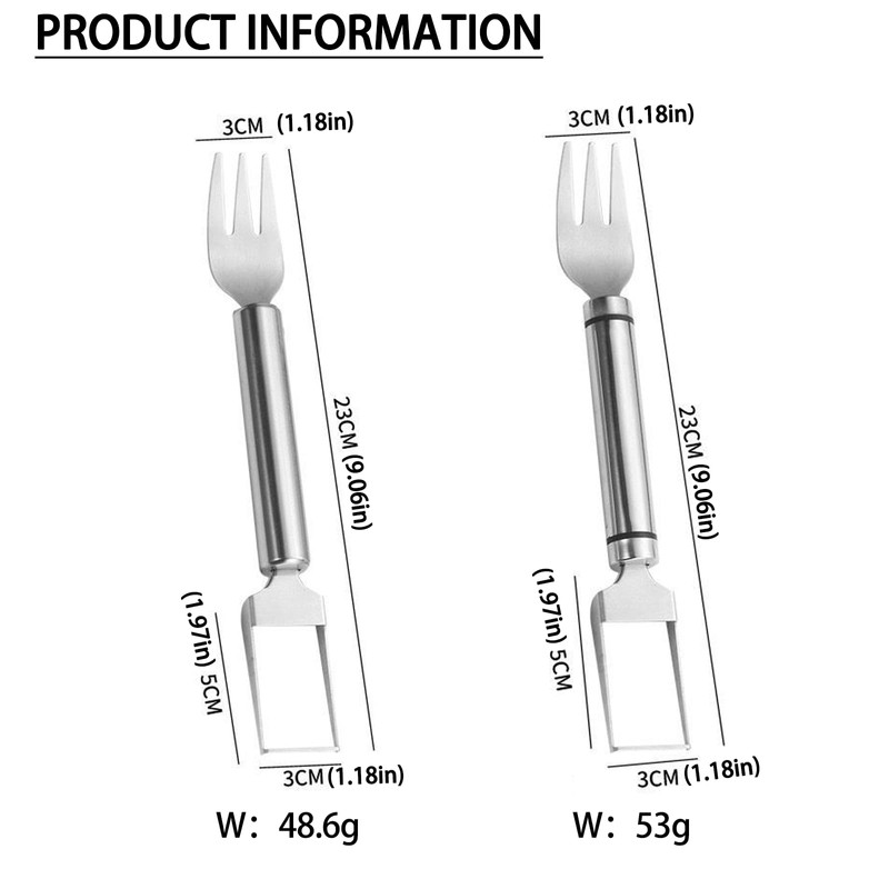 2pcs Stainless Steel Fruit Cutter, Watermelon Fork Slicer Cutter, 2