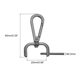 sourcing map 8Pcs Swivel Clasps Hook, 25mm(1 Inch) D Ring Detachable Snap Hook Metal Lobster Claw Clasp Hook with Screwdriver for Purse Making Keychain, Black