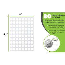 Color Coding Round dot Stickers 1/2" inch Labels in 18 Assorted Color (0.5) 13mm - 1440 Pack by Royal Green