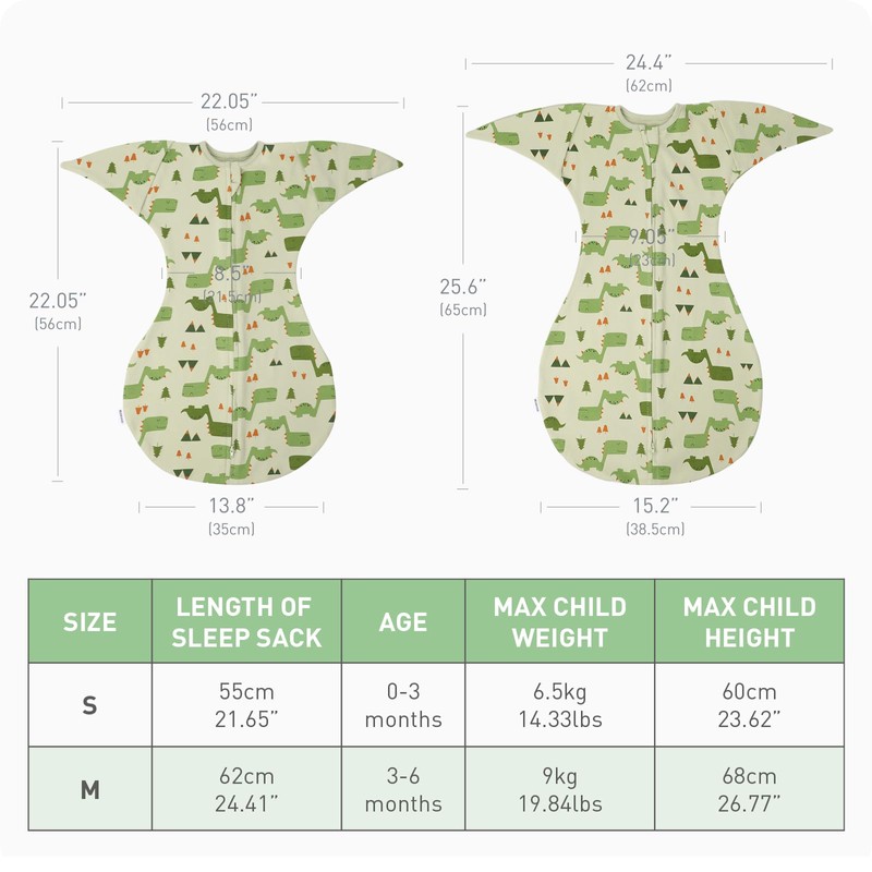 Knirose Swaddling Sack Baby Transition Sleeping Bag with Anti-Scare Function,