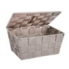 Wenko Adria Storage Basket with Lid, taupe, 14 x 19