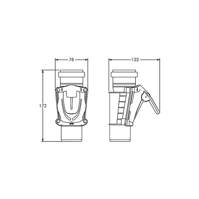 White Vertical Backwater Valve Anti Flood Protection Device 50mm Diameter