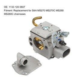 Akozon Carburettor Kit for MS270 MS270C MS280 MS280C Chainsaws Carburettor Assembly 1133 120 0607 Air Filter Fuel Driver Kit Chainsaws Motorised Sports Carburetor Carburetor