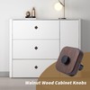 Antrader Walnut Wood Cabinet Knobs,6Pcs Wood Knobs Natural Wooden Dresser