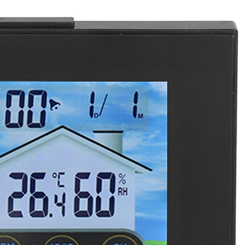 Weather Clock with Color Touch Screen Backlight Indoor Outdoor Thermometer