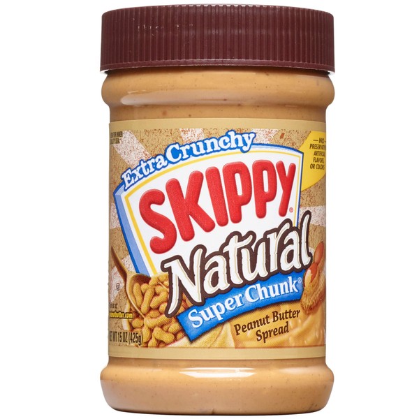 SKIPPY Natural SUPER CHUNK Peanut Butter Spread, 7 g Protein