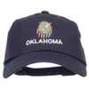 e4Hats.com Oklahoma State Flag Embroidered Unstructured Washed Cap - Navy