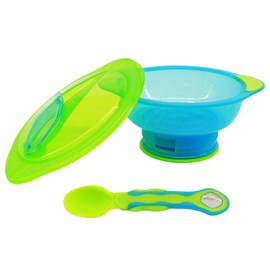 Vital Baby 492041 Unbelievabowl (with Lid & Spoon – Blue