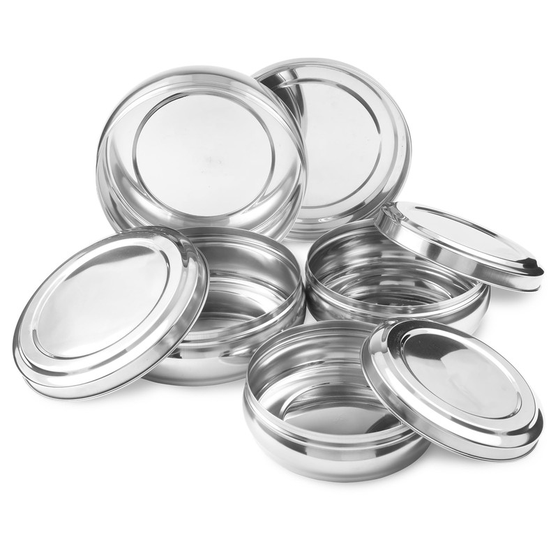 CRAFTONE Stainless Steel Storage Dabba Containers Set of 4 Pcs,