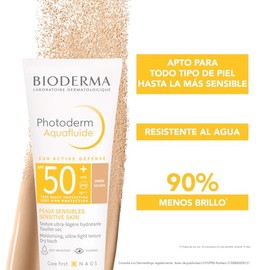 BIODERMA, Protector Solar, Photoderm Max Aquafluido Tono Dorado, FPS50+, Sensación Humectante y Matificante, 40ML
