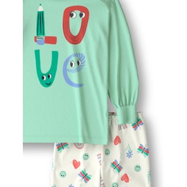 CALIDA Toddlers Kids 100% Organic Cotton Cuffed Pyjamas, Yucca Green