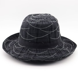 Sun Robe UV Protection Hat (for Women) - Women's Hat - Ribbon Breton Style Hat, Black